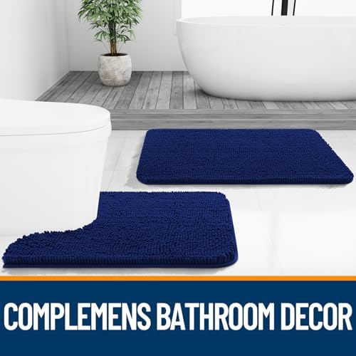 OLANLY Large Bathroom Rugs 50x30, Extra Soft Absorbent Chenille Bath Rugs