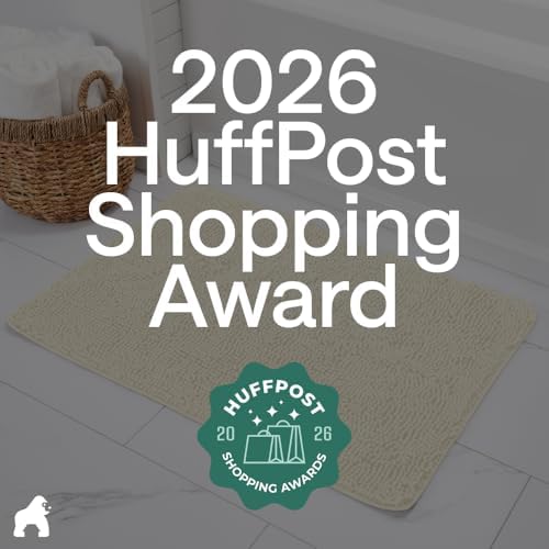 GORILLA GRIP Bath Rug Mat for Bathroom, Thick Chenille, 30x20 Ivory Cream