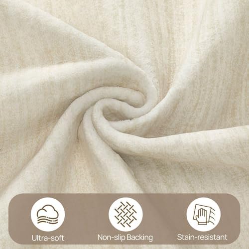 UERMEI 7x9 Washable Area Rug - Neutral Modern Abstract Living Room Rugs, Non-Slip Soft Large Indoor Floor Carpet for Bedroom Home Office & Under Dining Table Decor, Brown/Beige