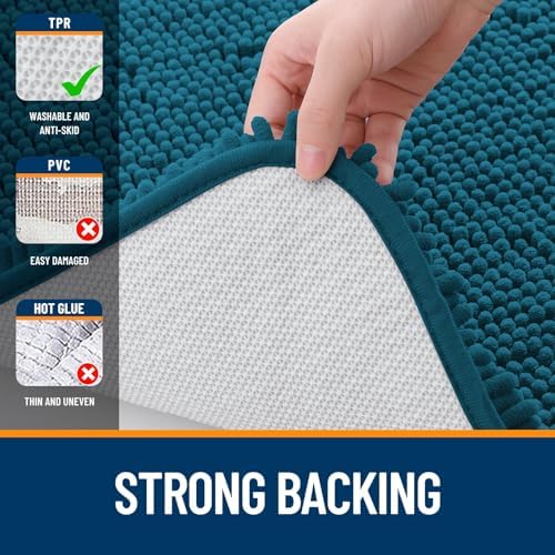 OLANLY Bathroom Runner Rugs 45x27, Extra Soft Absorbent Chenille Bath Rugs