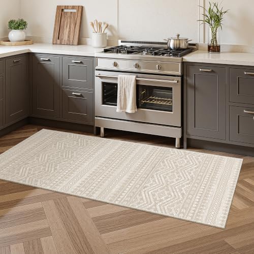 Miukiki Washable 2x6 Runner Rug Hallway Non Slip Kitchen Runner Brown