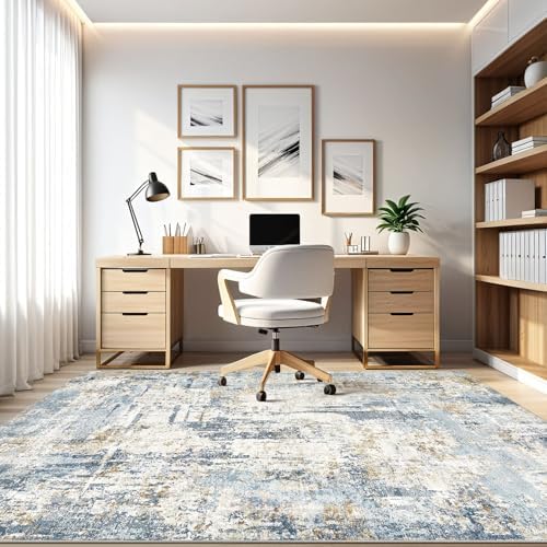 LOONGRUG 10x13 Area Rug Washable Large Neutral Modern Living Room Rug