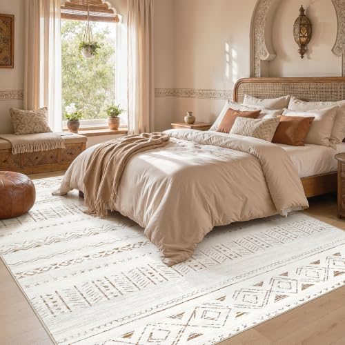 cotiled Boho 8x10 Area Rugs for Living Room: Large Moroccan Washable Rug