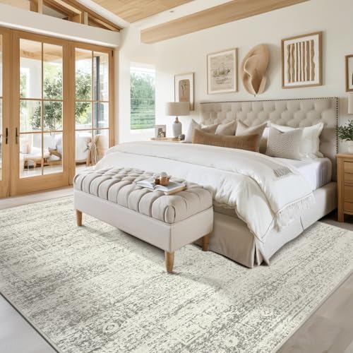 Washable Rugs 6x9 Area Rugs for Living Room,Bedroom,Dining Room-Beige Green