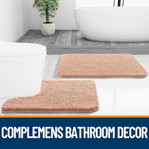 OLANLY Bathroom Runner Rugs 40x24, Extra Soft Absorbent Chenille Bath Rugs