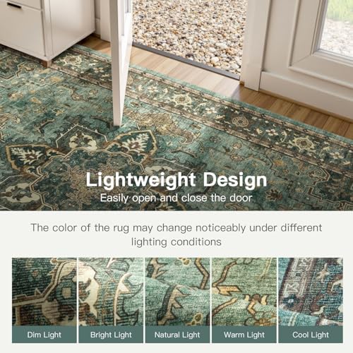 Lofus 9x12 Green Area Rugs for Bedroom Living Room, Vintage Boho Carpet