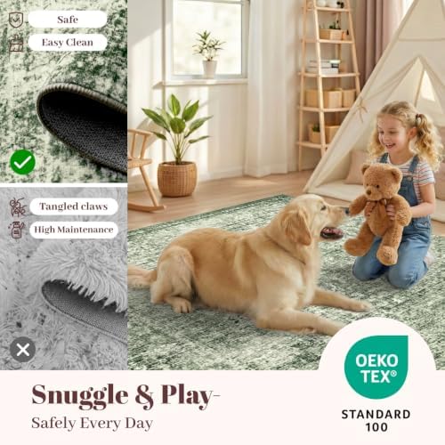 Homemate Washable Rug 10x12 Area Rugs - Vintage Rugs for Living Room