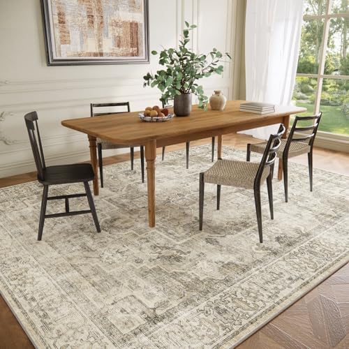 9x12 Area Rugs for Living Room: Washable Bedroom Rug Non Slip Boho Carpet