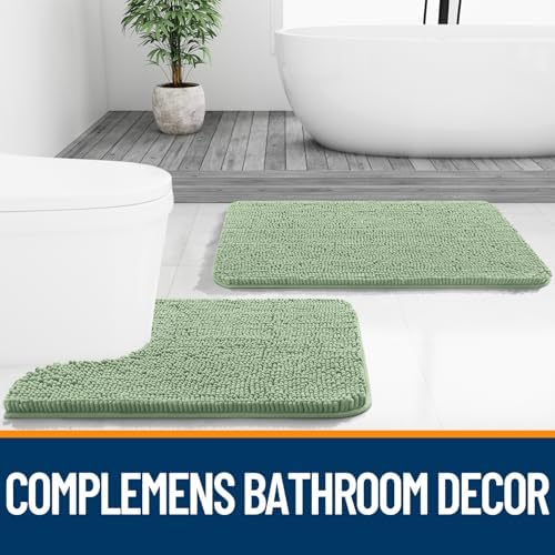 OLANLY Bathroom Rugs 30x20, Extra Soft Absorbent Chenille Bath Rugs
