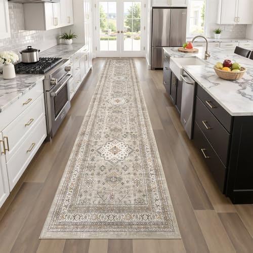 cotiled 2x6 Hallway Runner Rug for Entryway, Non-Slip Vintage, Beige