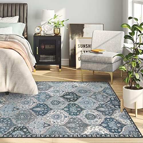 Lahome Moroccan Machine Washable Area Rugs, 4x6 Rug for Living Room Bedroom