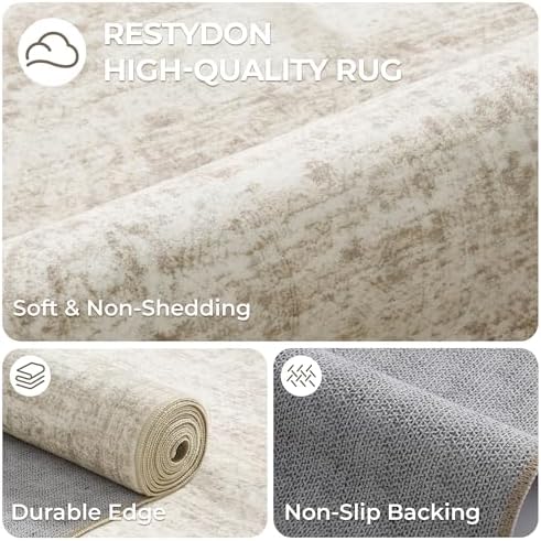 2x12 Runner Rug Non Slip,Washable Hallway Runner Rug,Beige