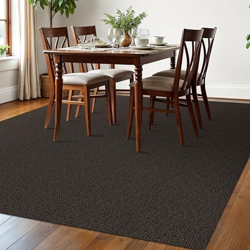 EARTHALL Washable Area Rug, Non Slip Living Room Rug, 6x9 Ft, Taupe/Coffee
