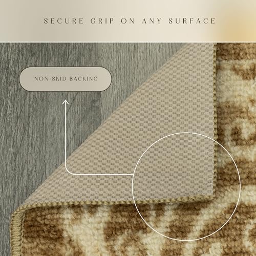 Maples Rugs Pelham Vintage Medallion Area Rugs, 3'4 x 5', Khaki