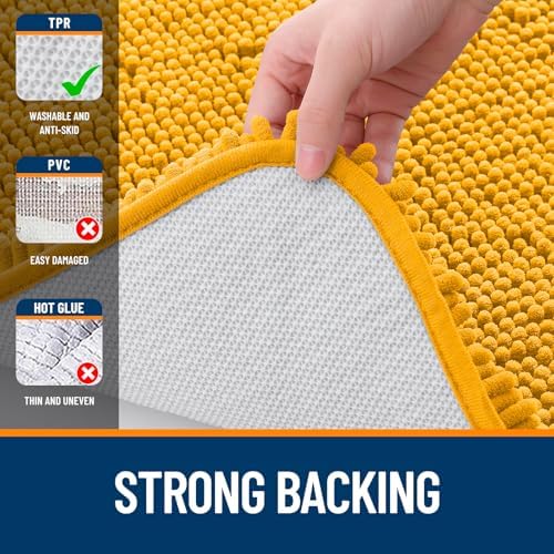 OLANLY Large Bathroom Rugs 50x30, Extra Soft Absorbent Chenille Bath Rugs