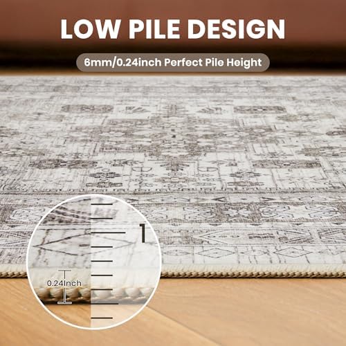 zesthome 2x6 Runner Rug Non Slip,Washable Hallway Runner Rug,Brown