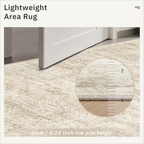 Soalmost Washable Kitchen Runner Rug 3x6 Hallway Entry Rugs Non-Slip, Beige
