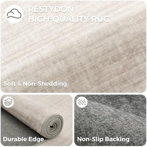 2x12 Runner Rug Non Slip,Washable Hallway Runner Rug,Beige