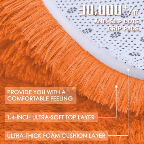 OLANLY 2x6 Machine Washable Runner Rugs for Hallway, Soft Fluffy Shaggy Bedside Rugs for Bedroom, Living Room, Indoor Floor Carpet for Kids Girls and Boys, Nursery Rooms, Home Decor Aesthetic, Orange