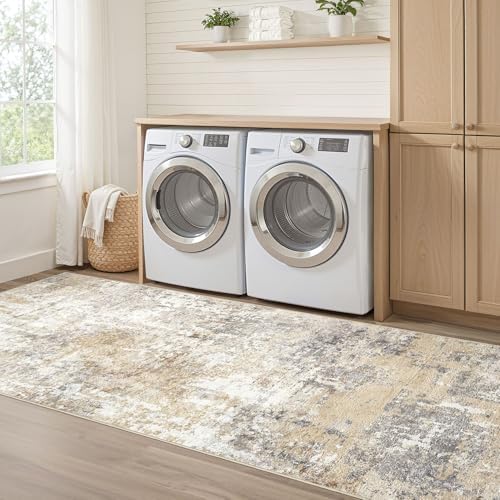 LOONGRUG Runner Rug 3x8 Washable Non-Slip Kitchen Neutral Modern Rug