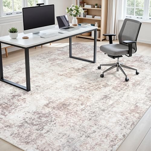 10x14 Area Rugs for Living Room Large Washable Abstract Rug Beige Grey
