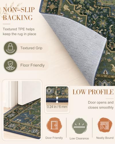 OLANLY 2x8 Washable Runner Rug, Soft Non Slip Carpet for Hallway Kitchen