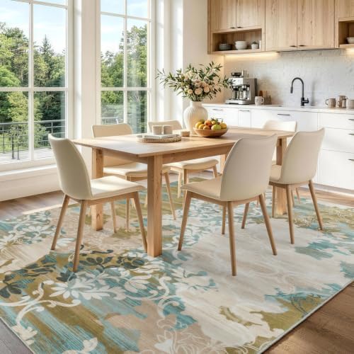 8x10 Washable Non-Slip Area Rug for Living Room (Orange Yellow)