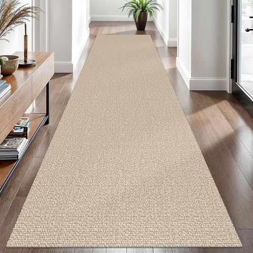 EARTHALL Washable Runner Rug, Non Slip Hallway Runner, 3x10 Ft, Sand/Beige
