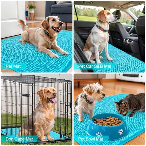 OLANLY Dog Door Mat for Muddy Paws 70x24, Super Absorbent Chenille Mud Mat