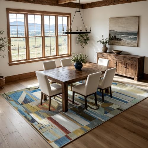 8x10 Modern Abstract Washable Area Rug for Living Room,Bedroom,Dining Room