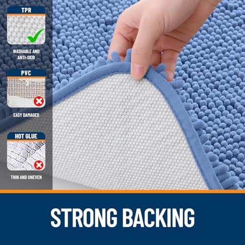 OLANLY Large Bathroom Rugs 40x32, Extra Soft Absorbent Chenille Bath Rugs
