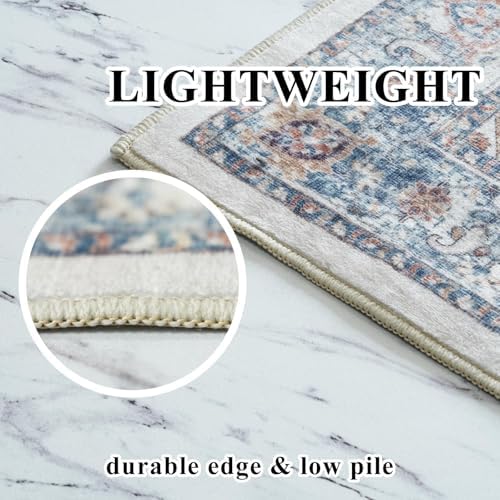 Washable 3x4 Entryway Area Rugs: Farmhouse Non-Slip kitchen Sink Floor Mats Water-Resistant Small Carpet for Bathroom Living Room Thin Soft Doormat Easy-Clean Decorative Rug for Pets Family(3x4,Brick)