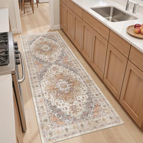 befbee 2x6 Hallway Runner Rug Non Slip Washable Kitchen Rugs Turmeric