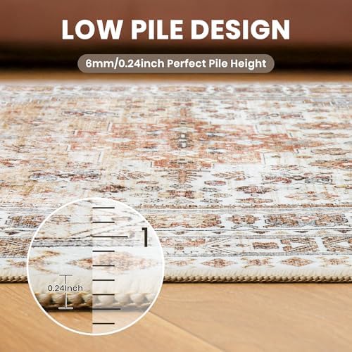 zesthome 2x5 Rug Runners for Hallways Non Slip,Kitchen Rugs,Orange