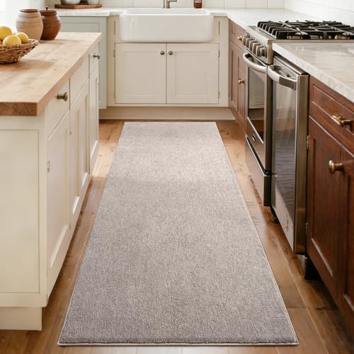 2x6 Oatmeal/White Runner Rug Non-Slip Washable for Hallway Kitchen Bedroom