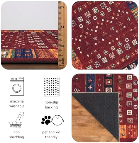 Keen Home Design 10x14 Rug - Machine Washable Area Rug with Non-Slip Backing, Ideal for Living Room, Dining Room, Bedroom - Vintage, Easy Clean, Durable, Low Pile Rug - (9'7" x 14')