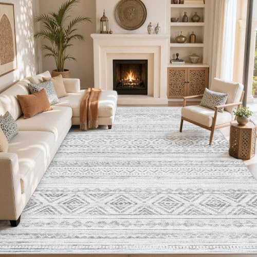 cotiled Boho 7x9 Area Rug for Living Room: Large Moroccan Washable Rug
