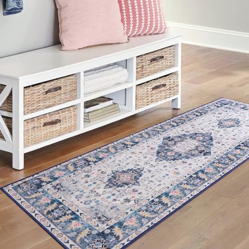 Amearea Vintage Design Runner Rugs for Living Room, 2x6 Blue Runner Rug