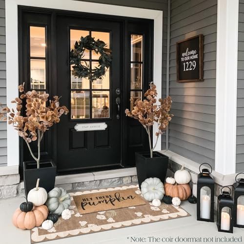 Front Door Mat Indoor Entrance, 2x4.3 Tan Boho Floral Farmhouse Rug