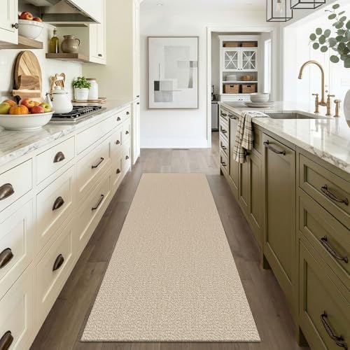 EARTHALL Washable Runner Rug, Non Slip Doorway Runner, 3x6 Ft, Sand/Beige