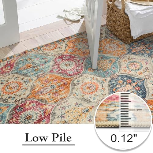 Lahome Moroccan 5x8 Area Rug, Washable Rugs for Living Room Bedroom