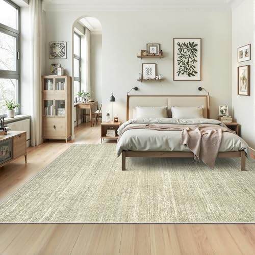 Valenrug 9x12 Area Rug Non Slip, Large Washable Rugs for Living Room Green