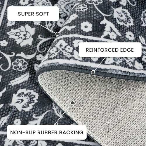 Vintage Washable Entryway Rug 2x3 Small Area Rug Non Slip Door Mat