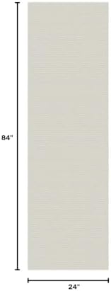 EARTHALL Washable Runner Rug, Non Slip Bedside Rug, 2x7 Ft, Cream/Grayish