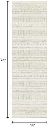 cotiled Hallway 2.6x8 Runner Rugs Washable Boho Rug Brown/Cream