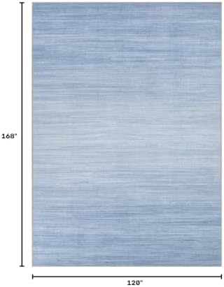 UERMEI 10x14 Washable Area Rug - Neutral Modern Abstract Living Room Rugs, Non-Slip Soft Large Indoor Floor Carpet for Bedroom Home Office & Under Dining Table Decor, Blue