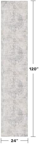 Hazo Haus Non Slip 10ft Long Hallway Runner Rug - Blue and Gray 2 x 10 Runner Rug, Washable & Waterproof 2x10 Kitchen Floor Mat - Modern Abstract Design Décor, Distressed Design