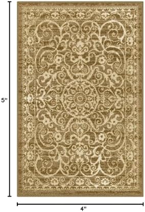 Maples Rugs Pelham Vintage Medallion Area Rugs, 3'4 x 5', Khaki