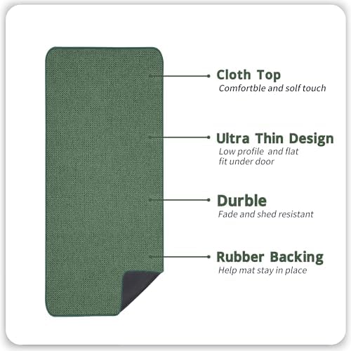 Bosap Bath Mat,Ultra Thin Bathroom Runner Rugs,Large Bath Mats for Bathroom,Quick Dry,Non-Slip,Machine Washable,Low Pile,Bath Rug,Shower Outside,Sink,Home Decor Accessories.Green,2'x6'(24x72inch)