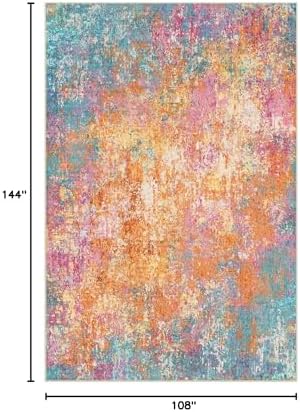 RELEANY Washable 9'x12' Abstract Area Rug for Living Room Starlight